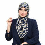 روسری ابریشم تویل مدل ال وی درشت