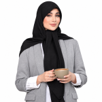 روسری نخی مدل سیا اسکارف ساده رنگی - Image 4