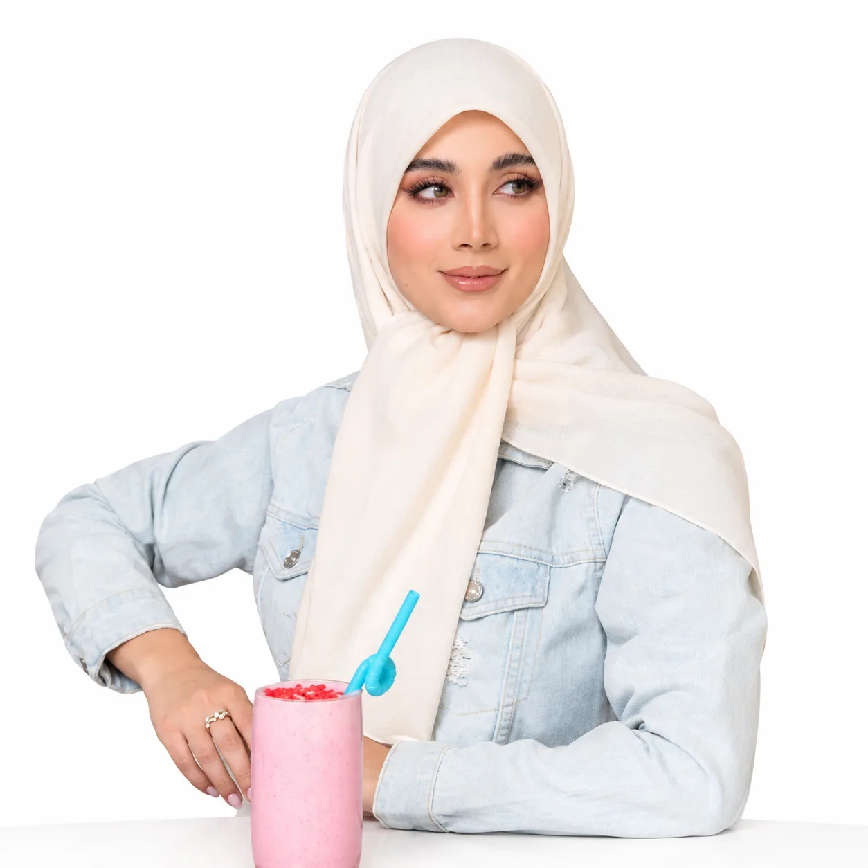 روسری نخی مدل سیا اسکارف ساده رنگی - Image 5