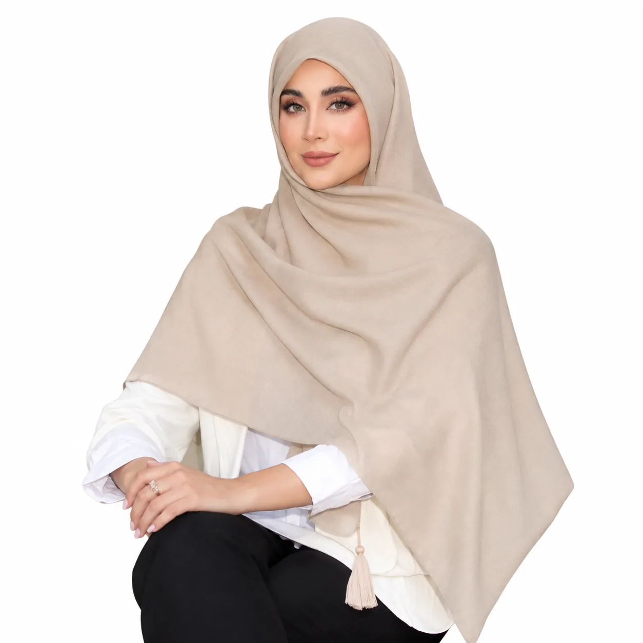 روسری نخی مدل سیا اسکارف ساده رنگی - Image 9