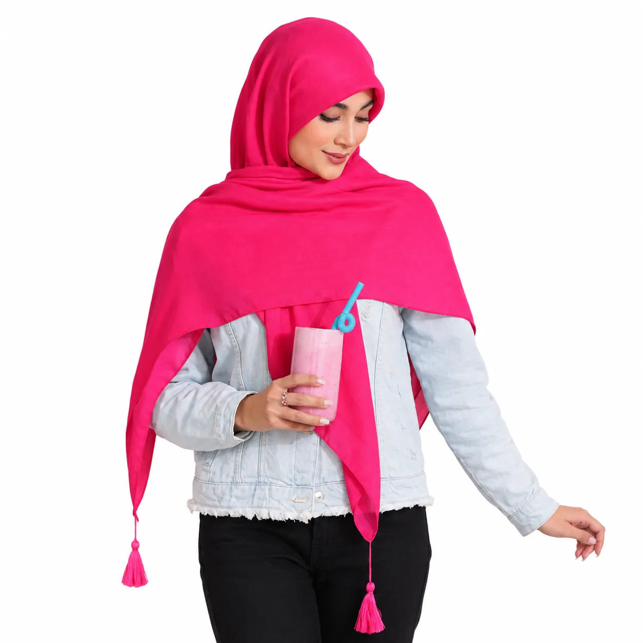 روسری نخی مدل سیا اسکارف ساده رنگی - Image 12