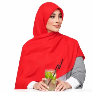 تصویر روسری نخی مدل سیا اسکارف ساده رنگی