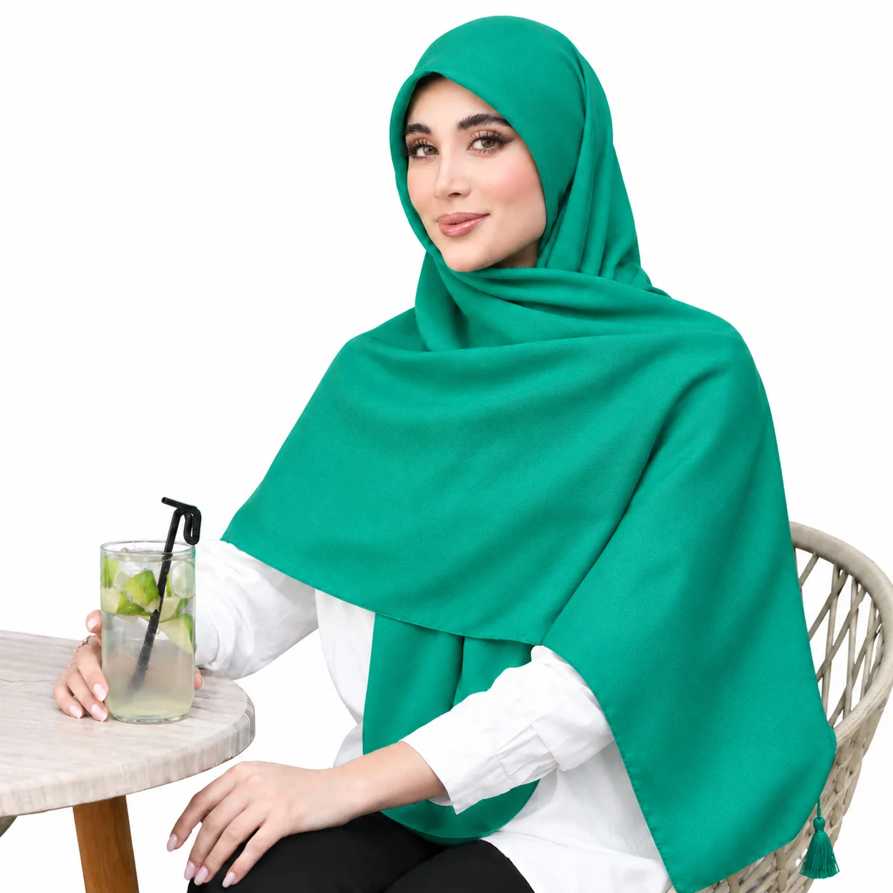 روسری نخی مدل سیا اسکارف ساده رنگی - Image 13
