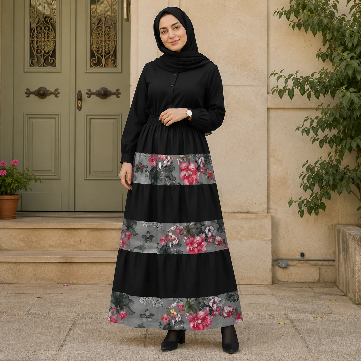 دامن بلند مدل طبقه ای - Image 7