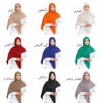 روسری نخی کج راه پارچه لوزی ساده رنگی - Image 13