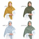 روسری نخی کج راه پارچه لوزی ساده رنگی - Image 14