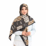 روسری ابریشم ژاکارد مدل گل دیور - Image 5