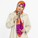 روسری نخی کج راه پارچه لوزی مدل قاب عکس - Image 3