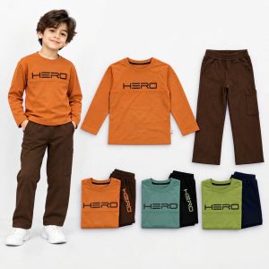 تصویر ست بلوز و شلوار پسرانه مدل تک چاپ HERO وچیون