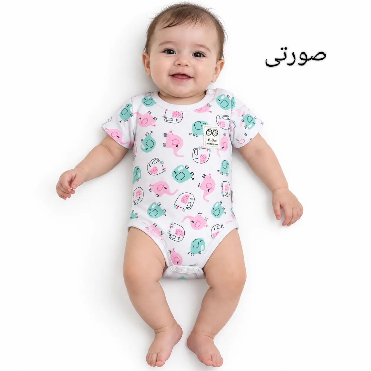 زیردکمه نوزدای  مدل آستین کوتاه پنبه دو رو مدل فیلی وچیون - Image 3