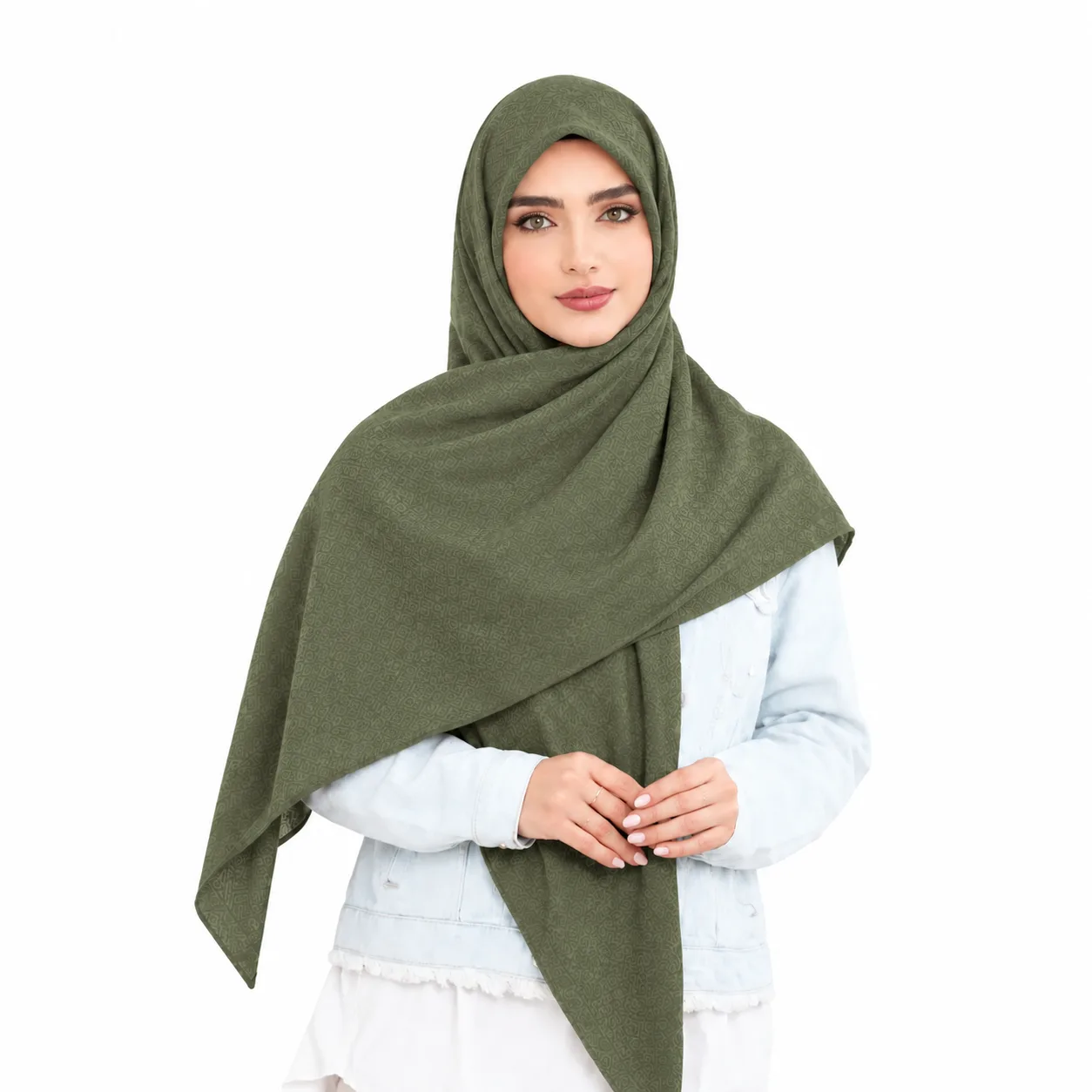 روسری نخی کج راه پارچه لوزی ساده رنگی - Image 10