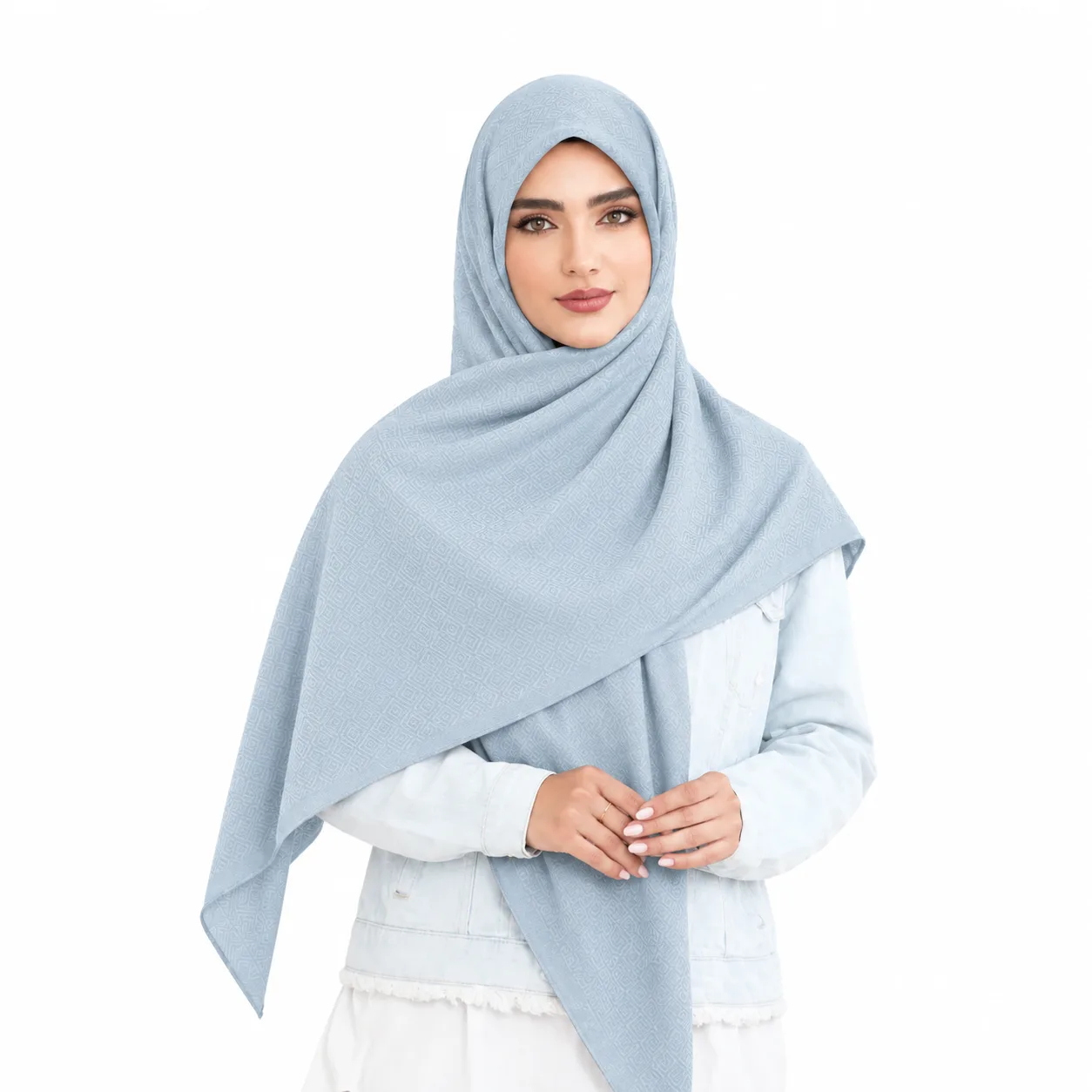 روسری نخی کج راه پارچه لوزی ساده رنگی - Image 11