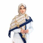 روسری ابریشم ژاکارد مدل  گوچی زنجیری - Image 5