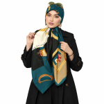 روسری نخی کج راه پارچه لوزی مدل قاب عکس - Image 6