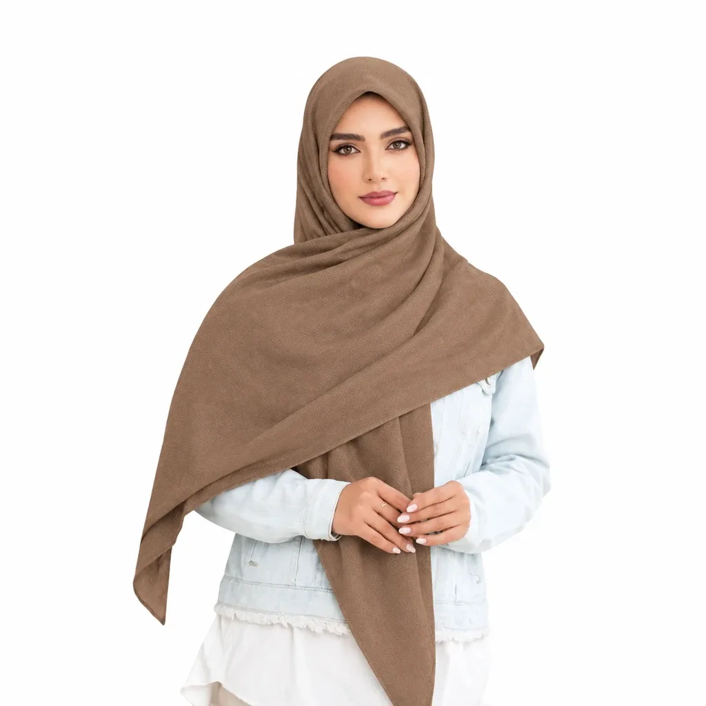 روسری نخی کج راه پارچه لوزی ساده رنگی - Image 7