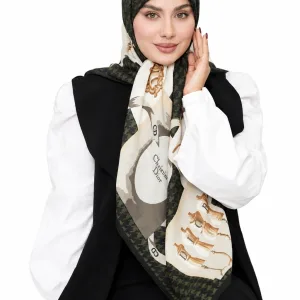 تصویر روسری نخی سیا اسکارف مدل دیور