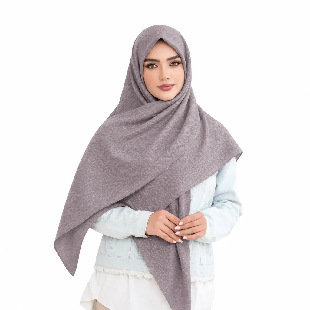 روسری نخی کج راه پارچه لوزی ساده رنگی - Image 8